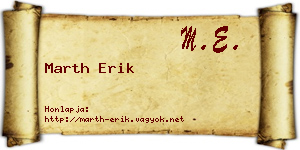 Marth Erik névjegykártya